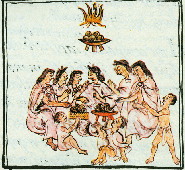 Florentine Codex the eating of tamales stuffed with Amaranth.jpg